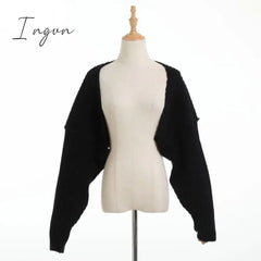 Ingvn - Sexy Cropped Cardigan Knitted Short Sweaters For Women Fashion Cute Tops Korean Style Long