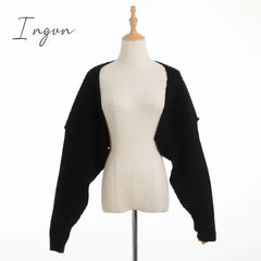 Ingvn - Sexy Cropped Cardigan Knitted Short Sweaters For Women Fashion Cute Tops Korean Style Long