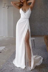 Ingvn - Sexy Elegant Solid Slit V Neck Evening Dress Dresses Dresses/Party And Cocktail