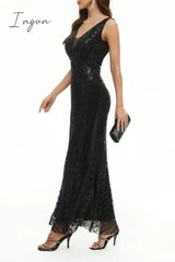 Ingvn - Sexy Formal Patchwork V Neck Evening Dress Dresses Dresses/Party And Cocktail