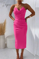 Ingvn - Sexy Formal Solid Fold V Neck Evening Dresses(8 Colors) Dresses/Party And Cocktail Dresses