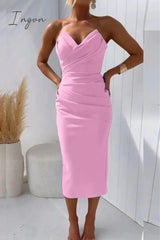 Ingvn - Sexy Formal Solid Fold V Neck Evening Dresses(8 Colors) Dresses/Party And Cocktail Dresses
