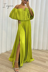Ingvn - Sexy Formal Solid Slit Fold Off The Shoulder Evening Dress Dresses Dresses/Party And
