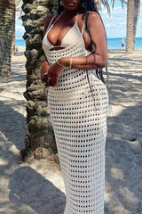 Ingvn - Sexy Print Hollowed Out Swimwears Cover Up Swimwears/Cover-Ups & Beach Dresses