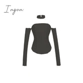 Ingvn - Sexy Pure Color 2 Piece Dress Set Woman Elegant Y2K Mini Casual Korean Fashion Short Party