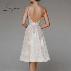 Ingvn - Sexy Slip Backless Embroidered Midi Dresses For Women Summer Elegant Luxury Evening Guest