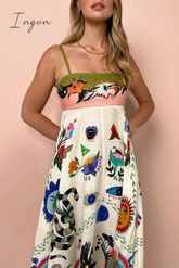 Ingvn - Sexy Vacation Print Sling Dress Dresses Dresses/Casual