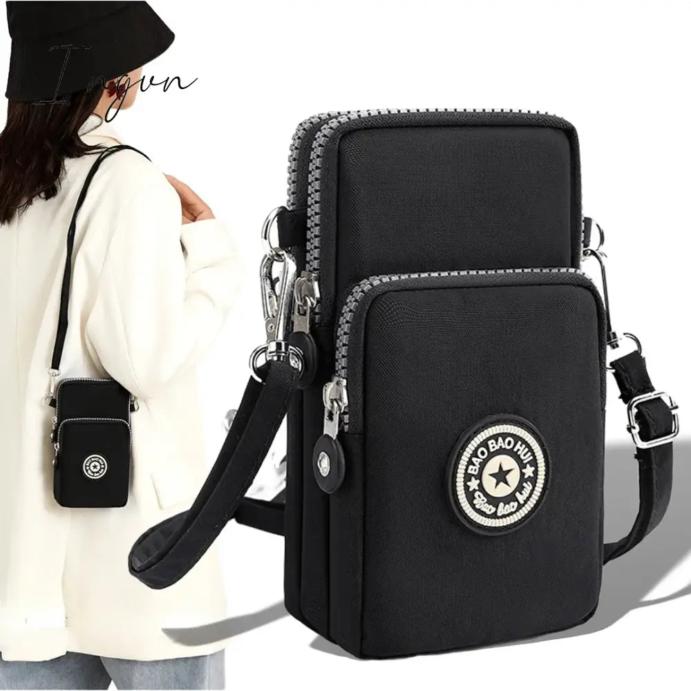 Ingvn - Shoulder Bag Nylon Women Mobile Phone Mini Female Messenger Purse Lady Wallet Small