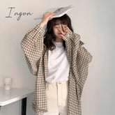 Ingvn - Single Breasted Loose Plaid Shirt A1 / S