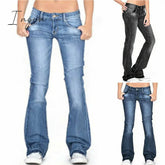 Ingvn - Skinny Flared Jeans Women’s Fashion Denim Pants Bootcut Bell Bottoms Stretch Trousers