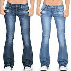 Ingvn - Skinny Flared Jeans Women’s Fashion Denim Pants Bootcut Bell Bottoms Stretch Trousers