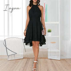 Ingvn - Slim Fit Round Neck Sleeveless Dress