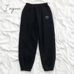 Ingvn - Smiley Face Embroidery Sweatpants