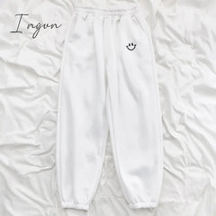 Ingvn - Smiley Face Embroidery Sweatpants