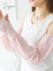 Ingvn - Solid Color Ice Silk Loose Sun Protection Sleevelet Warmers