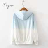 Ingvn - Spring And Autumn New Female Japanese Small Fresh Gradient Long-Sleeved Sweatshirt Raglan