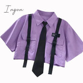 Ingvn - Spring Outfits 2023 Trends Harajuku Women Shirts And Blouses Feminine Tie Pocket Top Casual
