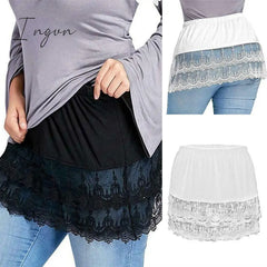 Ingvn - Spring Outfits New Style Womens Fake Shirts Hem Underskirts Elastic High Waist Split Half