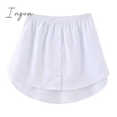 Ingvn - Spring Outfits New Style Womens Fake Shirts Hem Underskirts Elastic High Waist Split Half