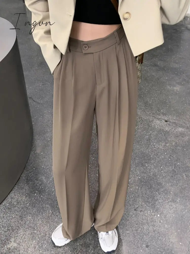 Ingvn - Spring Outfits Pants Women Korean Style Casual High Waist Chic Office Lady Female Elegant