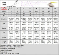 Ingvn - Spring Shirt Dress Women Long Sleeve Party Dresses Casual Lapel Button Vintage Belted