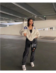 Ingvn - Spring Y2K Streetwear Women’s Letter Embroidery Printing Punk Oversized Hoodie Women Hip