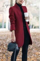 Ingvn - Stand-Up Collar Elegant Coat (6 Colors) Outerwear
