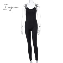 Ingvn - Strap Women Long Jumpsuit Bodycon Sexy Streetwear Fitness Sportswear Summer Clothes Lounge