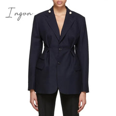 Ingvn - Streetwear Tunic High Waisted Long Sleeve Black Pink Blazer Coat Women Autumn Female