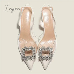 Ingvn - Summer Fashion New Sexy Banquet Comfortable Crystal Transparent Solid Color Pointed Toe