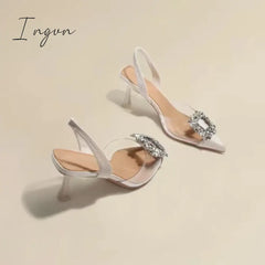 Ingvn - Summer Fashion New Sexy Banquet Comfortable Crystal Transparent Solid Color Pointed Toe