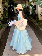 Ingvn - Summer Floral Sexy Strap One Piece Dress Women Solid Elegant Midi Beach Party Female Korean