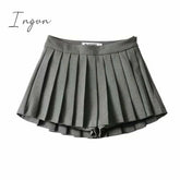 Ingvn - Summer High Waist Skirts Womens Sexy Mini Vintage Pleated Skirt Korean Tennis Short White