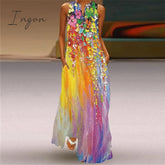 Ingvn - Summer Long Dress Elegant Robe Party Sleeveless Dresses Women Casual Sundress Vintage Maxi