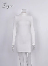 Ingvn - Summer New Women’s Wear Black High Collar Long Sleeve Outdoor Sports Sexy Tight Mini