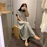 Ingvn - Summer Outfits Women Maxi Dress Elegant Beach Sundress Casual Vestidos Female Party Short