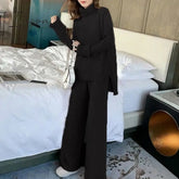 Ingvn - Sweater Set Women Tracksuit Spring Autumn Knitted Suits 2 Piece Warm Turtleneck Pullovers