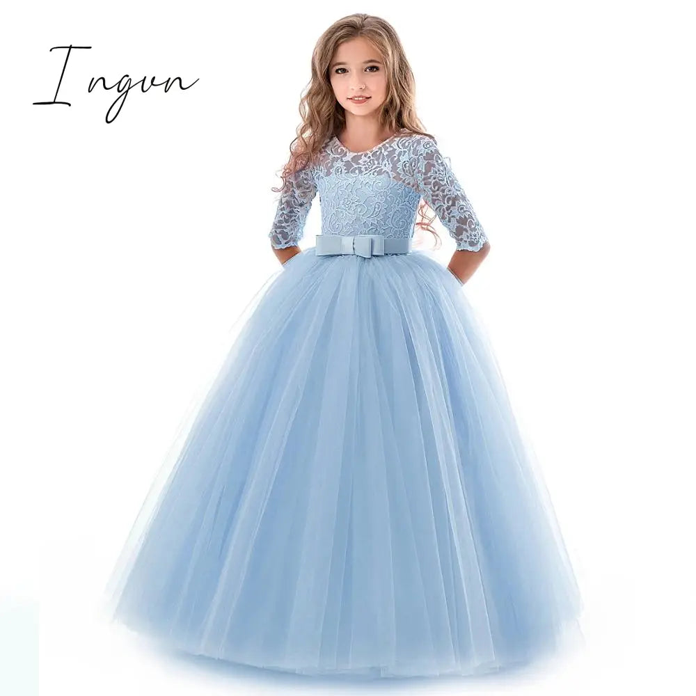 Ingvn - Teen Girl Evening Party Long Dress 5 - 14Y Formal School Ceremony Outfit Kids Christening