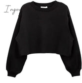Ingvn - Thick Cotton Oversized Women Sweatshirt Hoodies Casual Loose Long Sleeve Harajuku