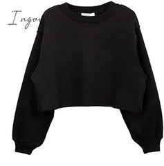 Ingvn - Thick Cotton Oversized Women Sweatshirt Hoodies Casual Loose Long Sleeve Harajuku