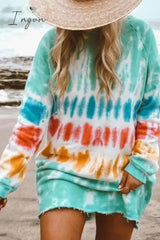 Ingvn - Tie-Dye Blue Mini Dress(4 Colors) S / Green Dresses