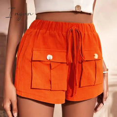 Ingvn - Tie Waist Cargo Shorts