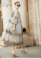 Ingvn - Trends High Quality New Summer Brand Fashion Women High - End Luxury Vintage Sexy Slim