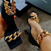 Ingvn - Trendy Punk High Heel Sandals Black / 5