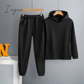 Ingvn - Two Piece Set Casual Fleece Tracksuit Women Winter Women’s Sets Oversized Hooded Long