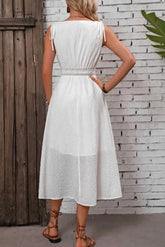 Ingvn - V-Neck Ruched Sleeveless Mini Dress