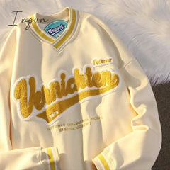 Ingvn - Valentine’s Day Gift For Women Fashion American Retro Letter Embroidery Sweatshirt
