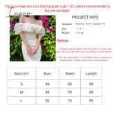 Ingvn - Vinatge Elegant Apricot Dress Women Slash Neck Mesh Patchwork Puff Short Sleeve Off