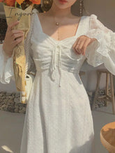 Ingvn - Vintage Fairy Dress Women Elegant Designer Chiffon Long Sleeve French Party Midi Casual