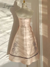 Ingvn - Vintage Flower Printed Strapless Sleeveless Midi Vestidos Summer 2023 New Women Gown Party